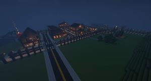 A view overlooking Sayorivill Spawn at night. Click for Full Size.